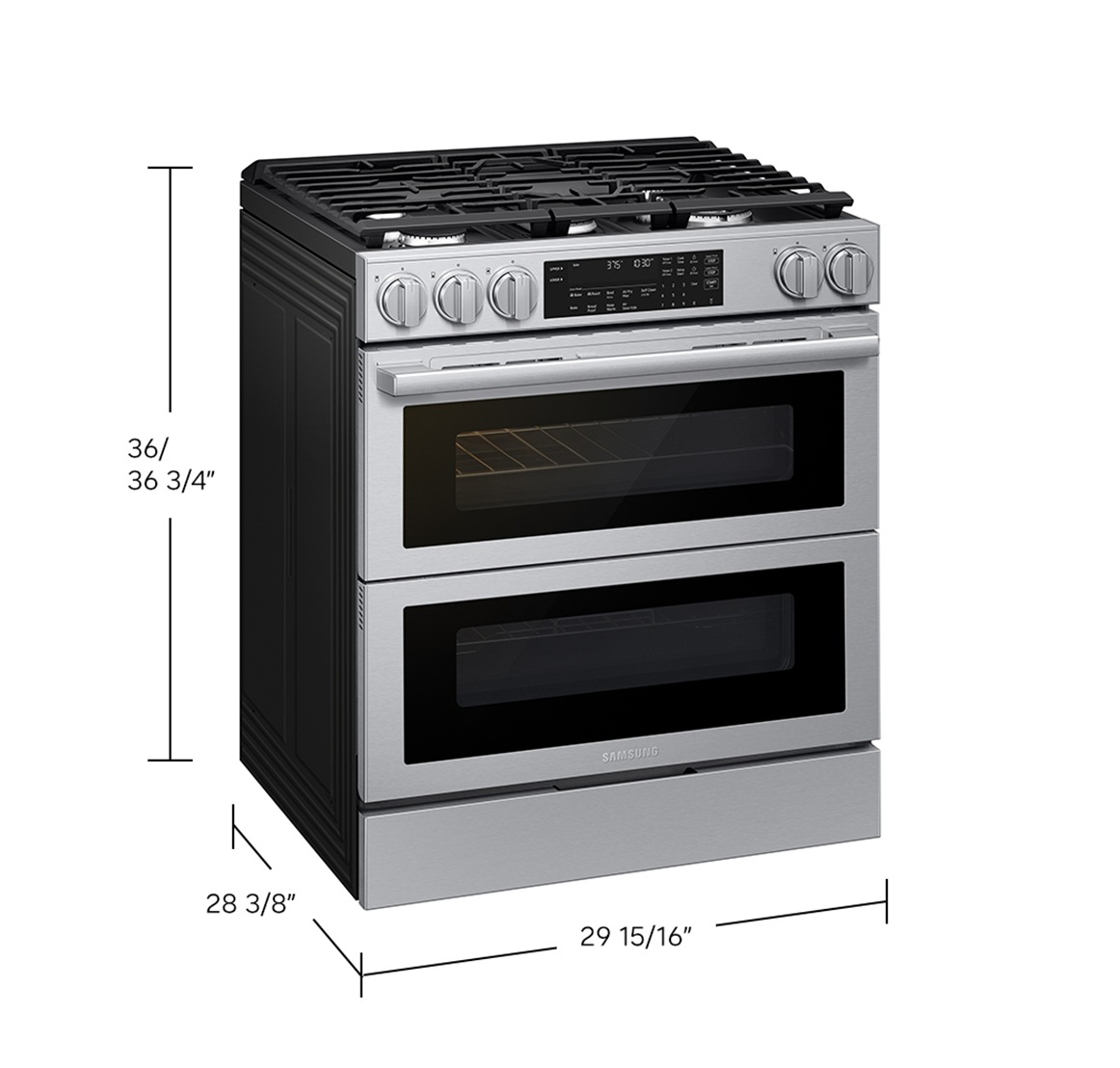 Gas Slide-In Range 90H Flex Duo™ | True Convection with Air Fry Max | Illuminated Precision Knobs 6.0 cu.ft. Silver