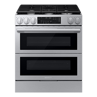 Samsung Gas Slide-In Range 90H Flex Duo | True Convection with Air Fry Max | Illuminated Precision Knobs 6.0 cu.ft.