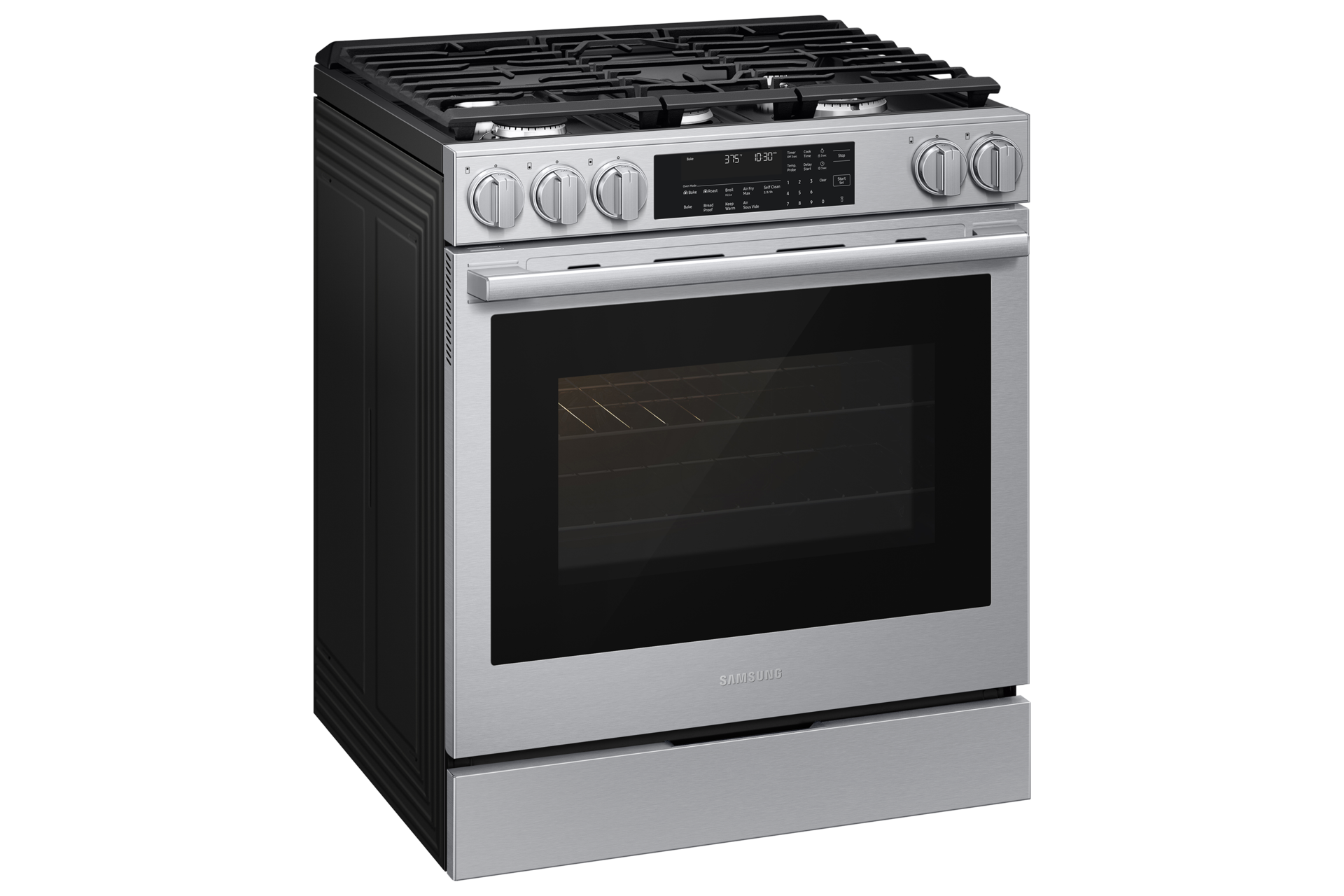 NSG90H/30 Air Fry Max and Pro-Style Design 6.0 cu.ft. L-Perspective Silver 