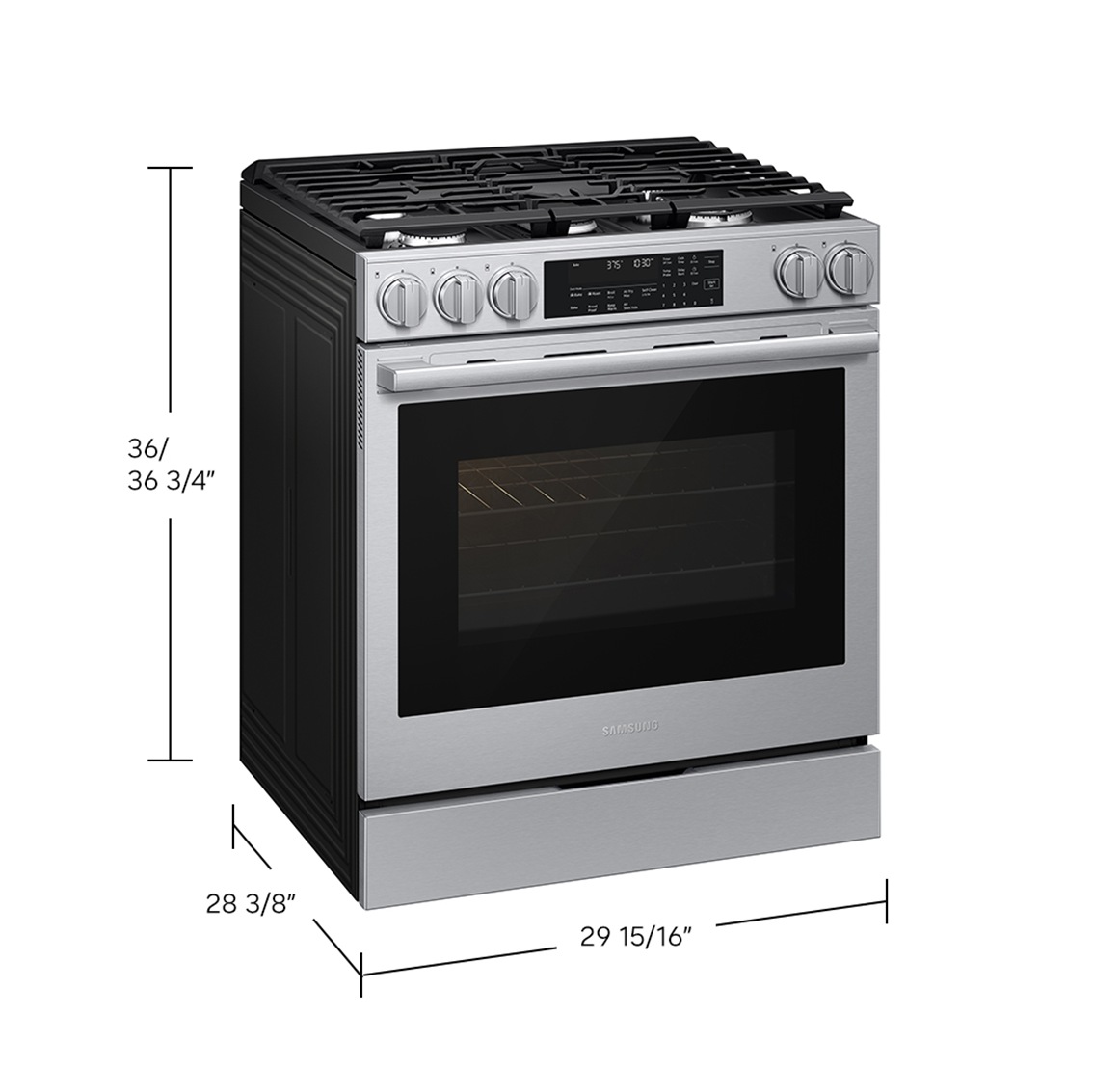 Gas Slide-In Range True Convection with Air Fry Max | Air Sous Vide | Soft Closing Door 6.0 cu.ft. Silver