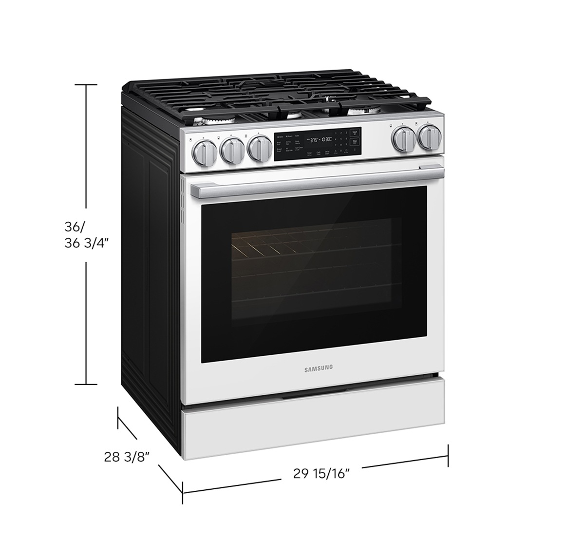 Gas Slide-In Range True Convection with Air Fry Max | Air Sous Vide | Soft Closing Door 6.0 cu.ft. White