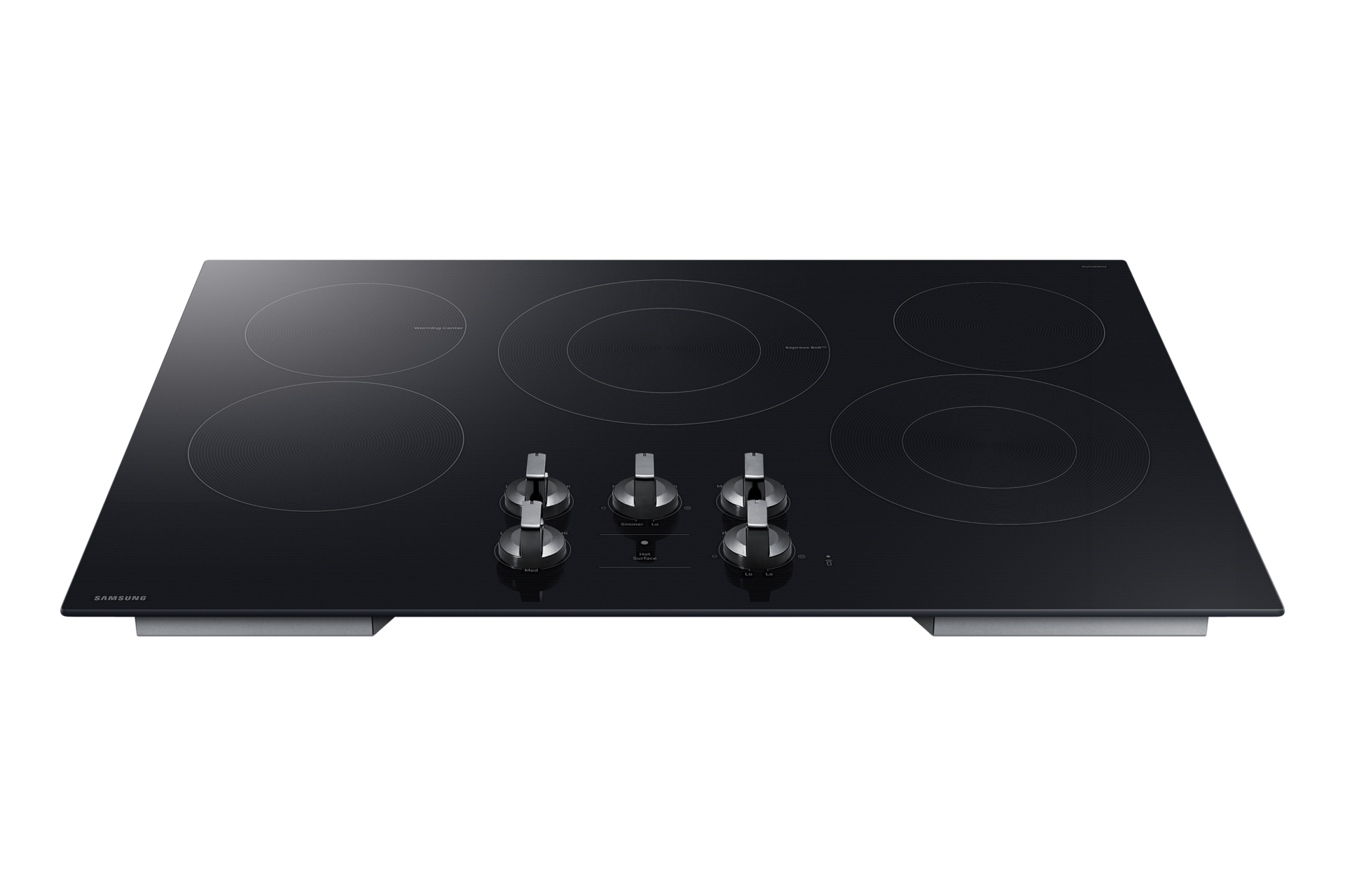 30inch E-Star Radient Cooktop 6Series with Illuminated Knobs Front-Perspective Black 