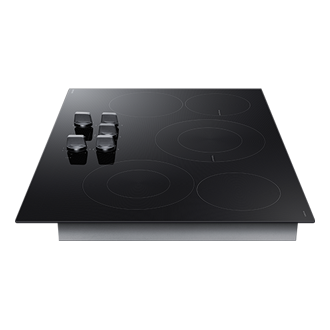 30inch E-Star Radient Cooktop 6Series with Illuminated Knobs Side-Perspective Black 