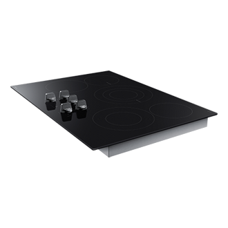 30inch E-Star Radient Cooktop 6Series with Illuminated Knobs R-Perspective Black 