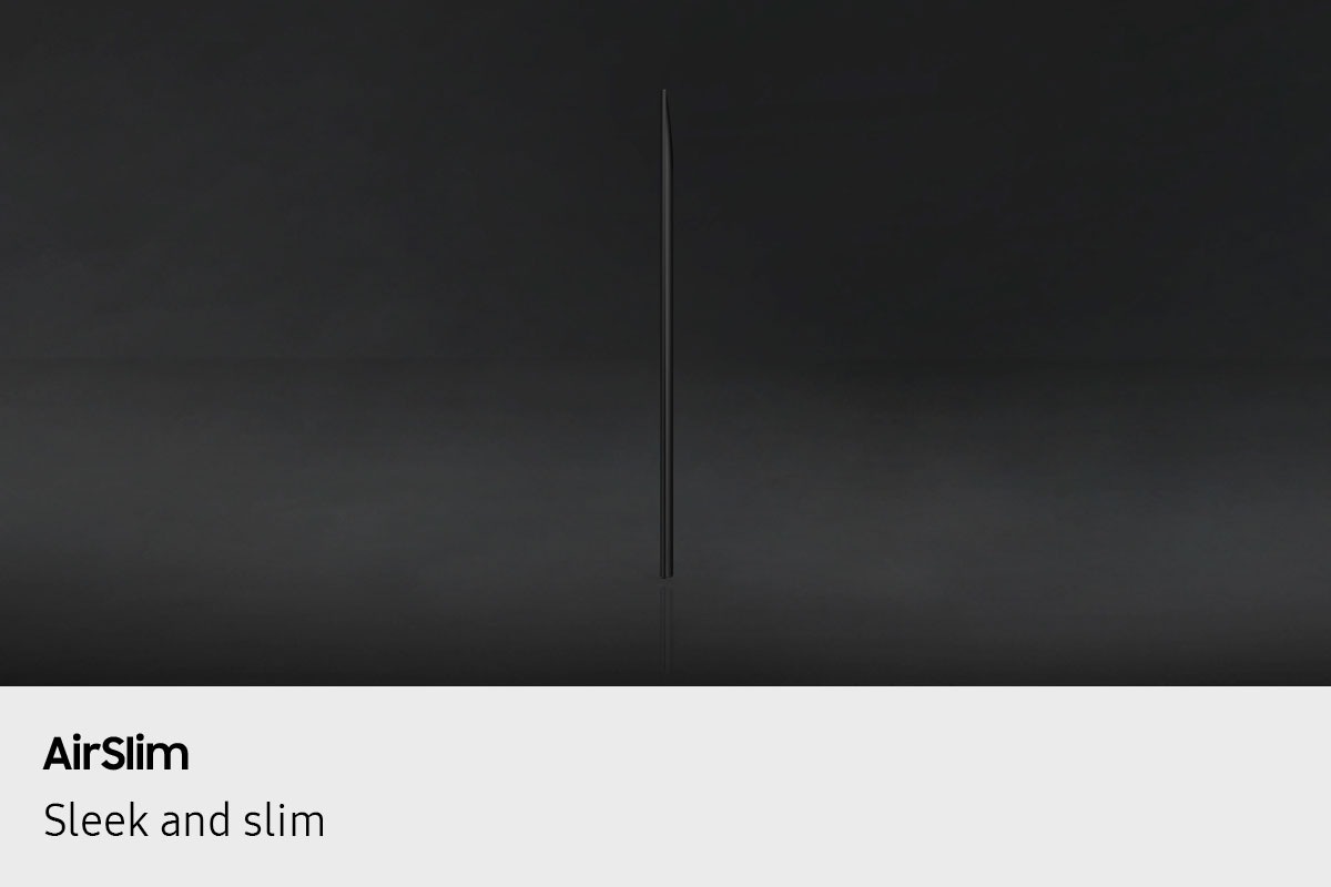 Profile view of QLED TV is on display to shows its ultra slim design.