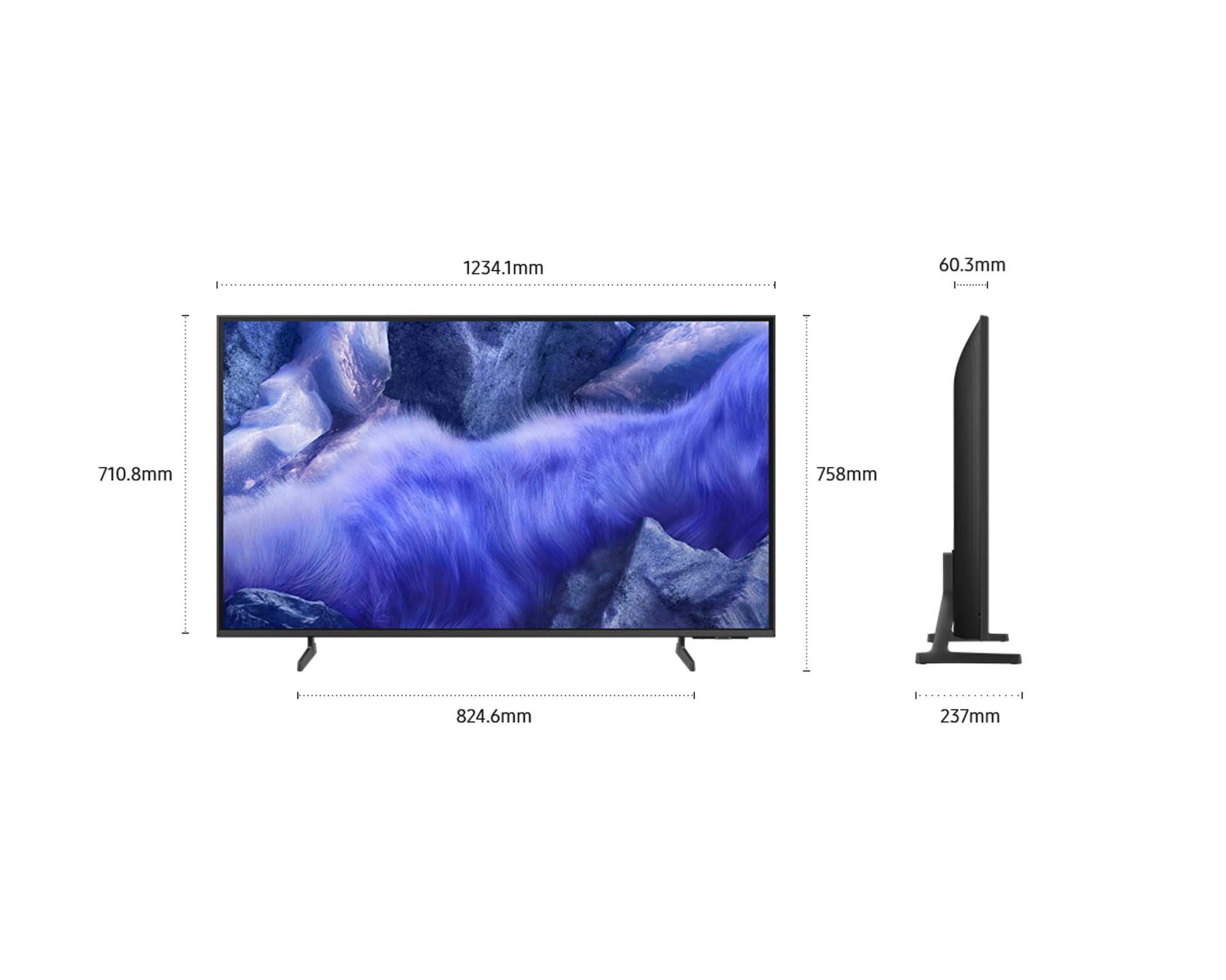 55" QLED QEF1 4K Vision AI Smart TV (2025) Titanium Gray
