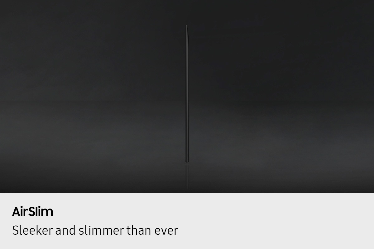 Profile view of Neo QLED TV is on display to shows its ultra slim design.