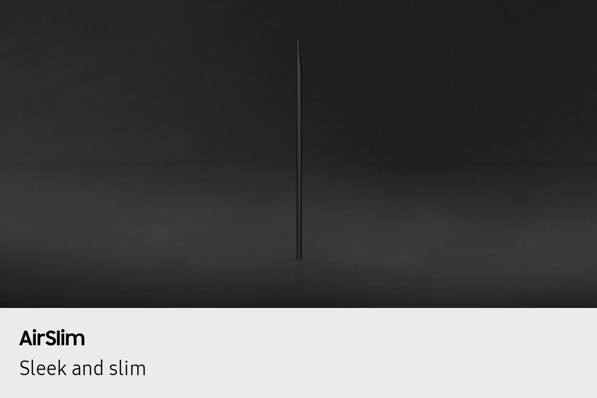 Profile view of Neo QLED TV is on display to shows its ultra slim design.