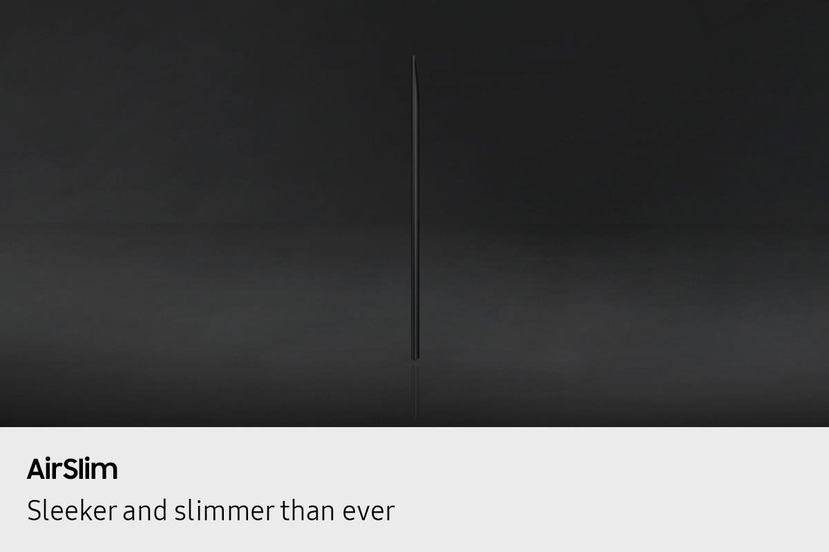 Profile view of Neo QLED TV is on display to shows its ultra slim design.