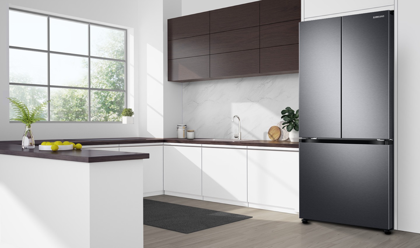 33" 18 Cu.Ft. 3-Door French Door Refrigerator with Twin Cooling Plus™ (2025) Black Caviar Matt