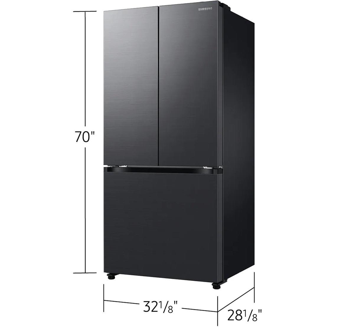 33" 18 Cu.Ft. 3-Door French Door Refrigerator with Twin Cooling Plus™ (2025) Black Caviar Matt