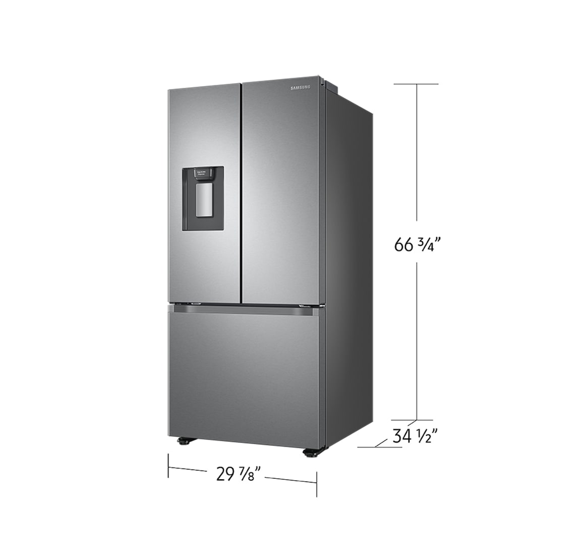 3-Door French Door Refrigerator RF40 | Water Dispenser 22 cu. Ft. Silver