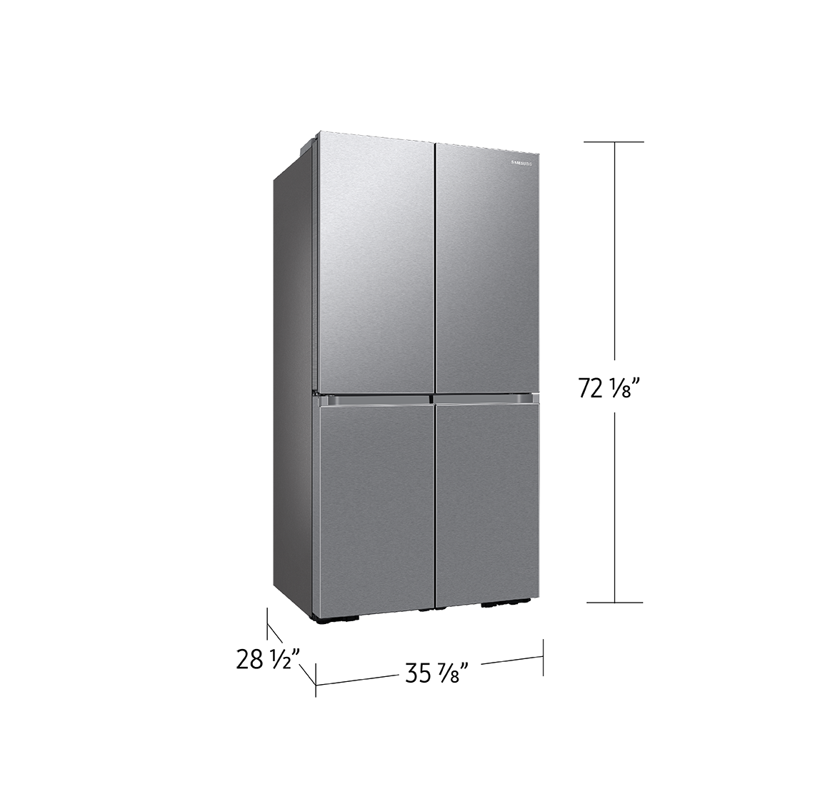 36" 23 cu.ft. Counter Depth 4-Door Flex Refrigerator with Beverage Center Silver