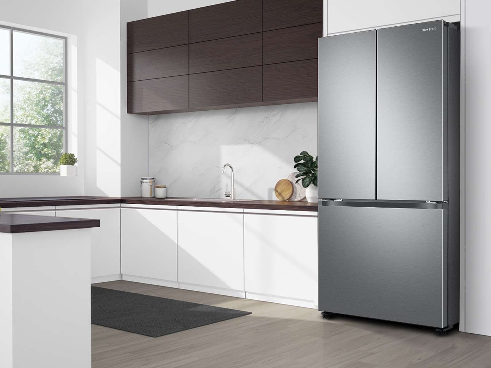 33” 3-Door French Door Refrigerator with Dual Auto Ice Maker Silver