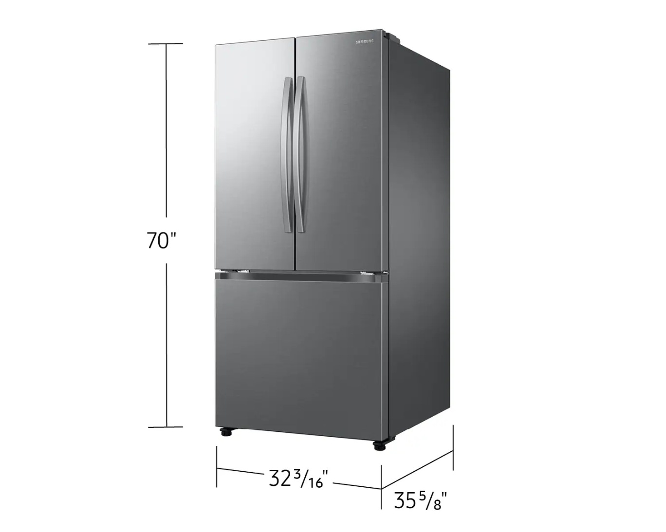Bespoke AI 3-Door French Door Refrigerator RF50 Neo 33" 25 cu.ft. Silver