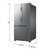 Bespoke AI 3-Door French Door Refrigerator RF50 Neo 33" 25 cu.ft. Silver