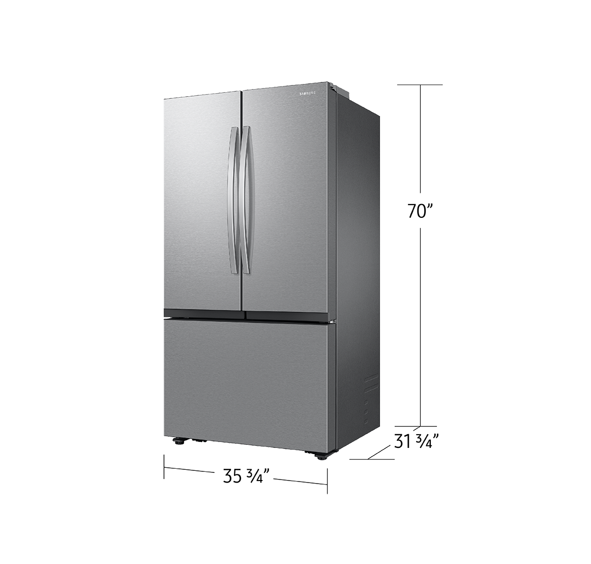 36" 3-Door SpaceMax™ Counter Depth Fridge and Dual Auto Ice Maker Stainless Steel