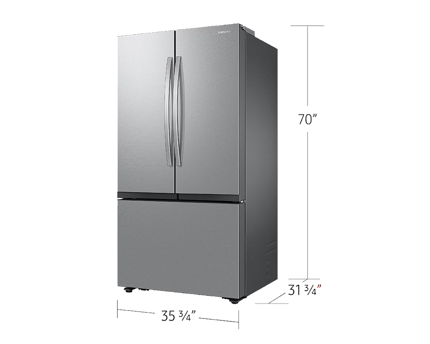 36" 3-Door SpaceMax™ Counter Depth Fridge and Dual Auto Ice Maker Stainless Steel