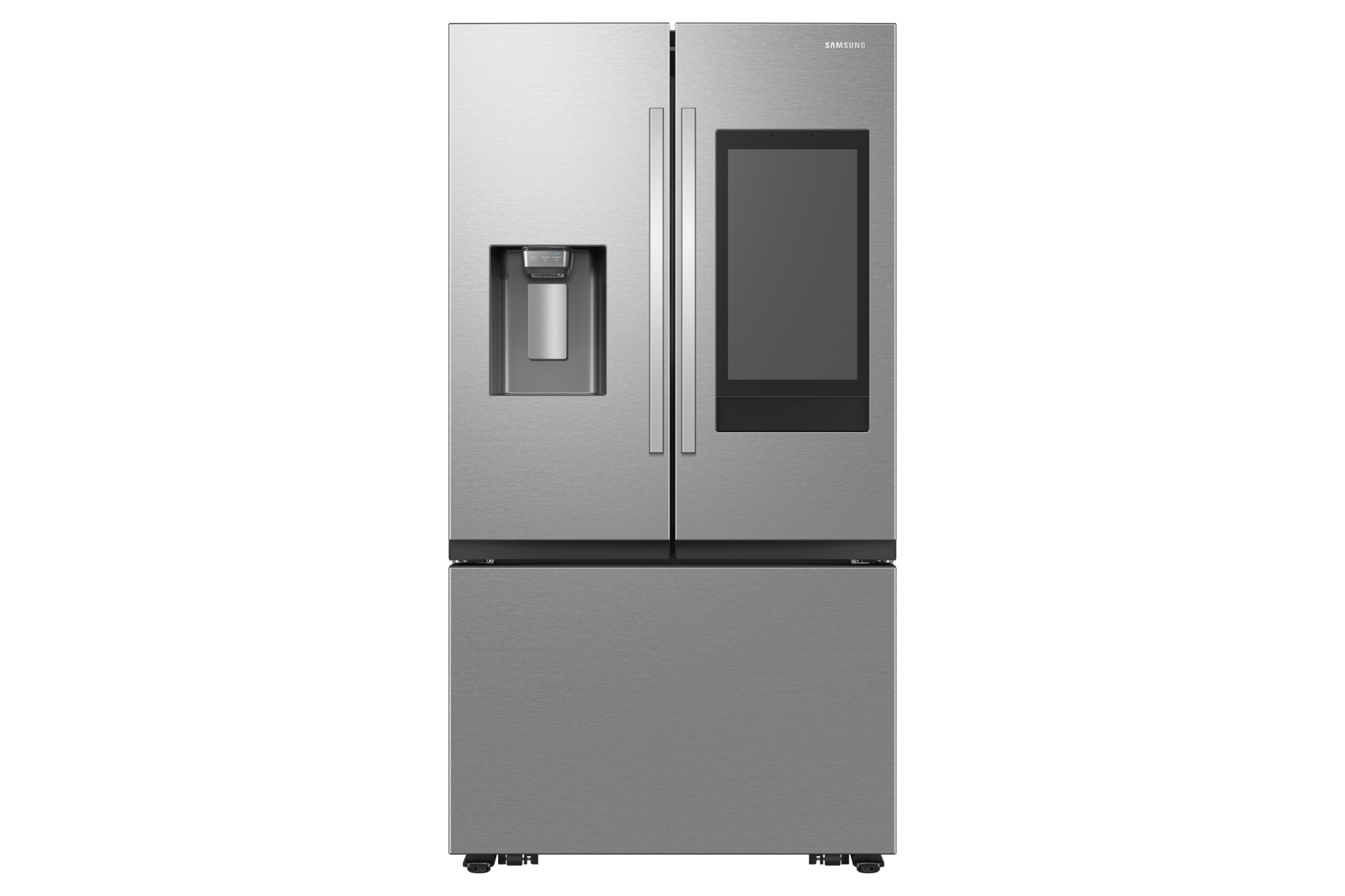 Image of Samsung 36  3-Door French Door SpaceMax&trade; Counter Depth Refrigerator with Family Hub and External Ice and Water Dispenser