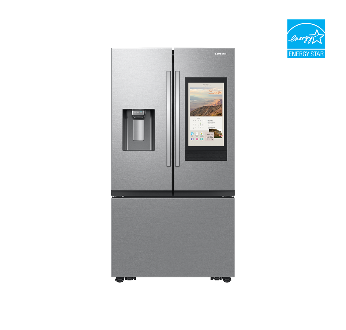 Business 36 3 Door French Door SpaceMax Counter Depth Refrigerator with Family Hub and External Ice and Water Dispenser RF27CG5900SRAC Samsung Canada