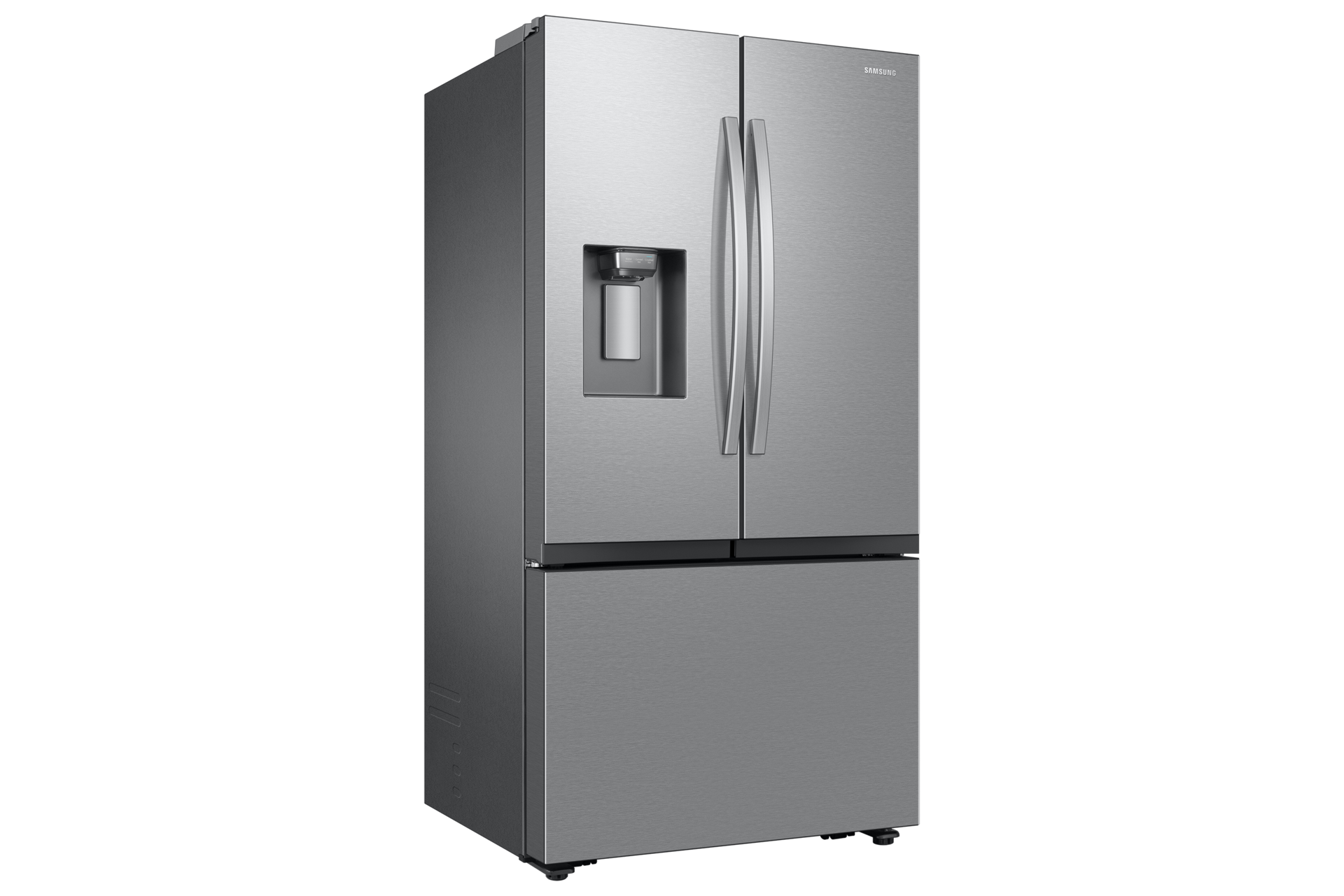 French Door Dispenser Family Hub 25.5 cu.ft L-Perspective Silver 