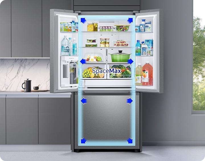 36" 3-Door French Door Refrigerator with All-Around Cooling and Dual Ice Maker Stainless Steel