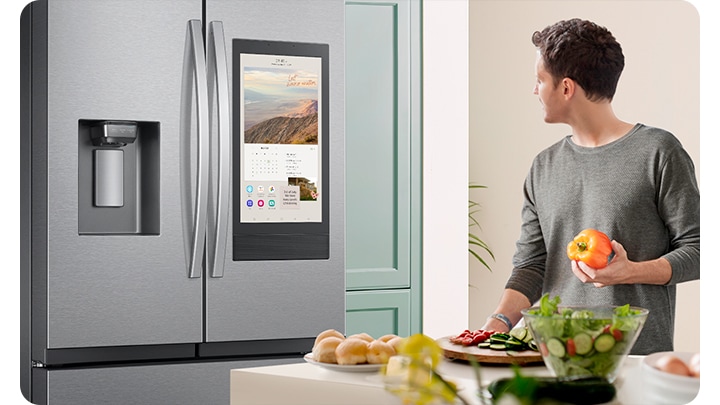 36" 3-Door French Door with Family Hub and External Ice and Water Dispenser Stainless Steel