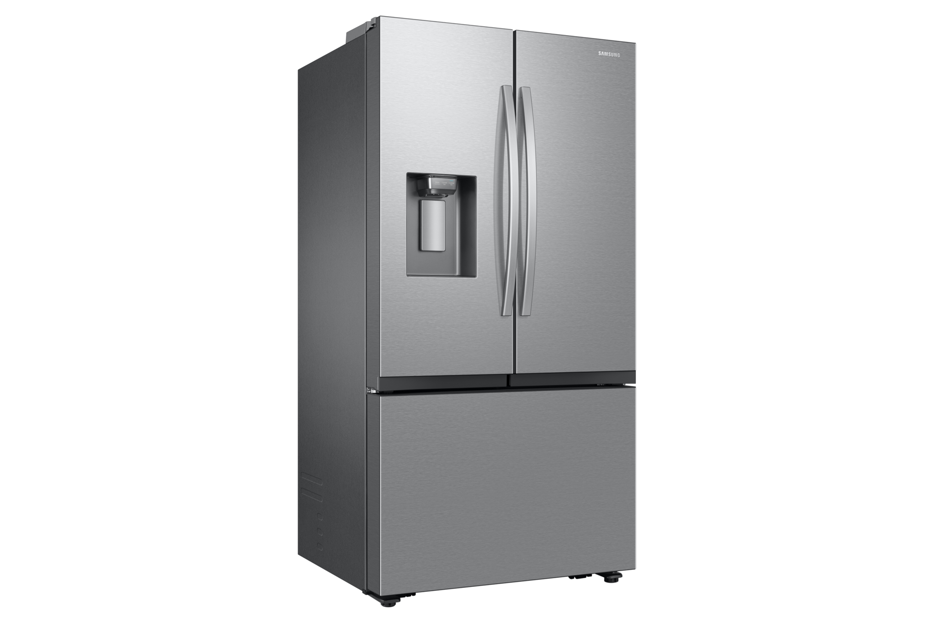 RF6500CC 3Door French Door Refrigerators with Large Capacity with SpaceMax™ Technology and Auto Ice Maker - Sphere Ice L-Perspective Silver 