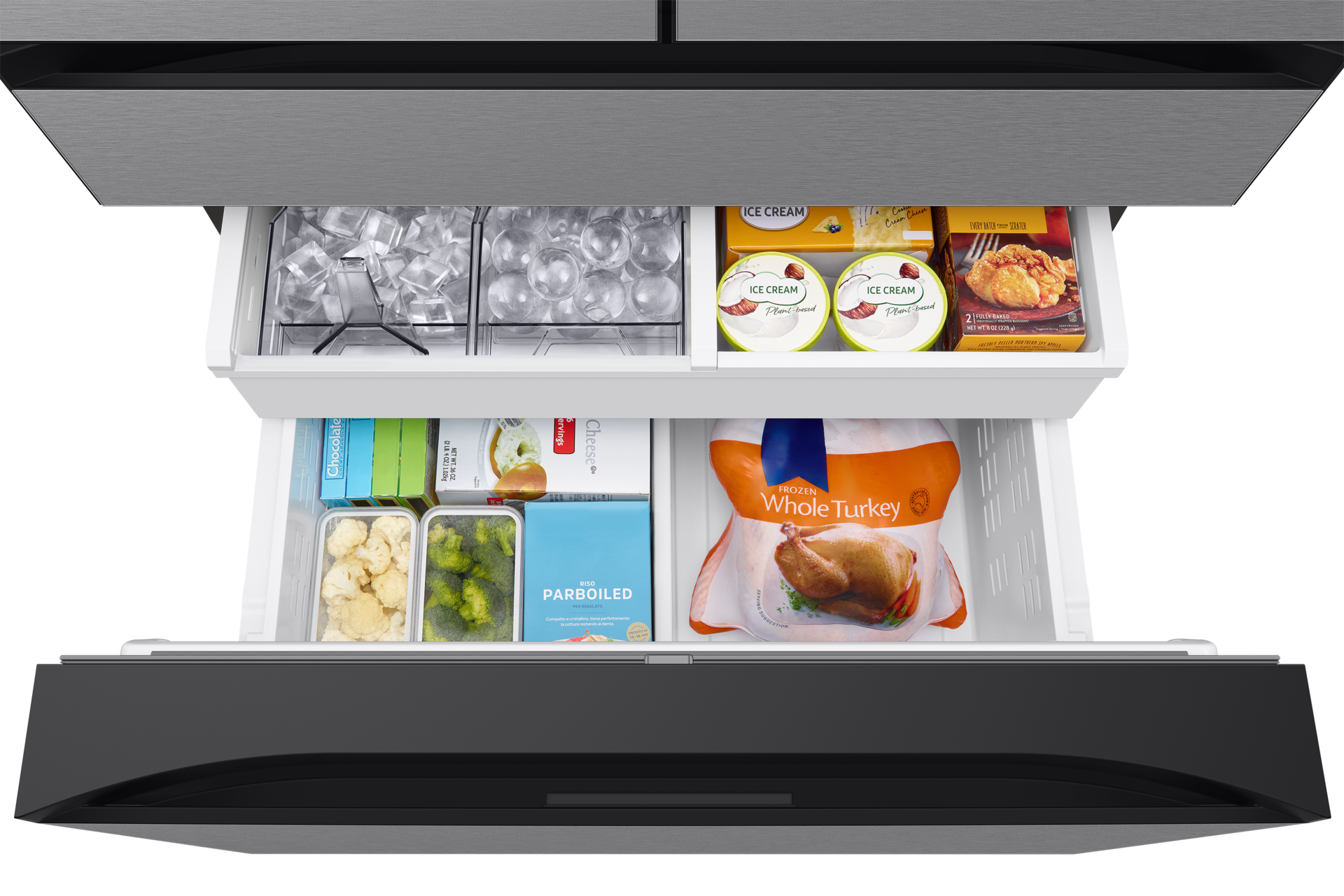 RF90F/36 French Door Refrigerators with Dual Auto Ice Maker Freezer-Dynamic-Food Stainless Steel 