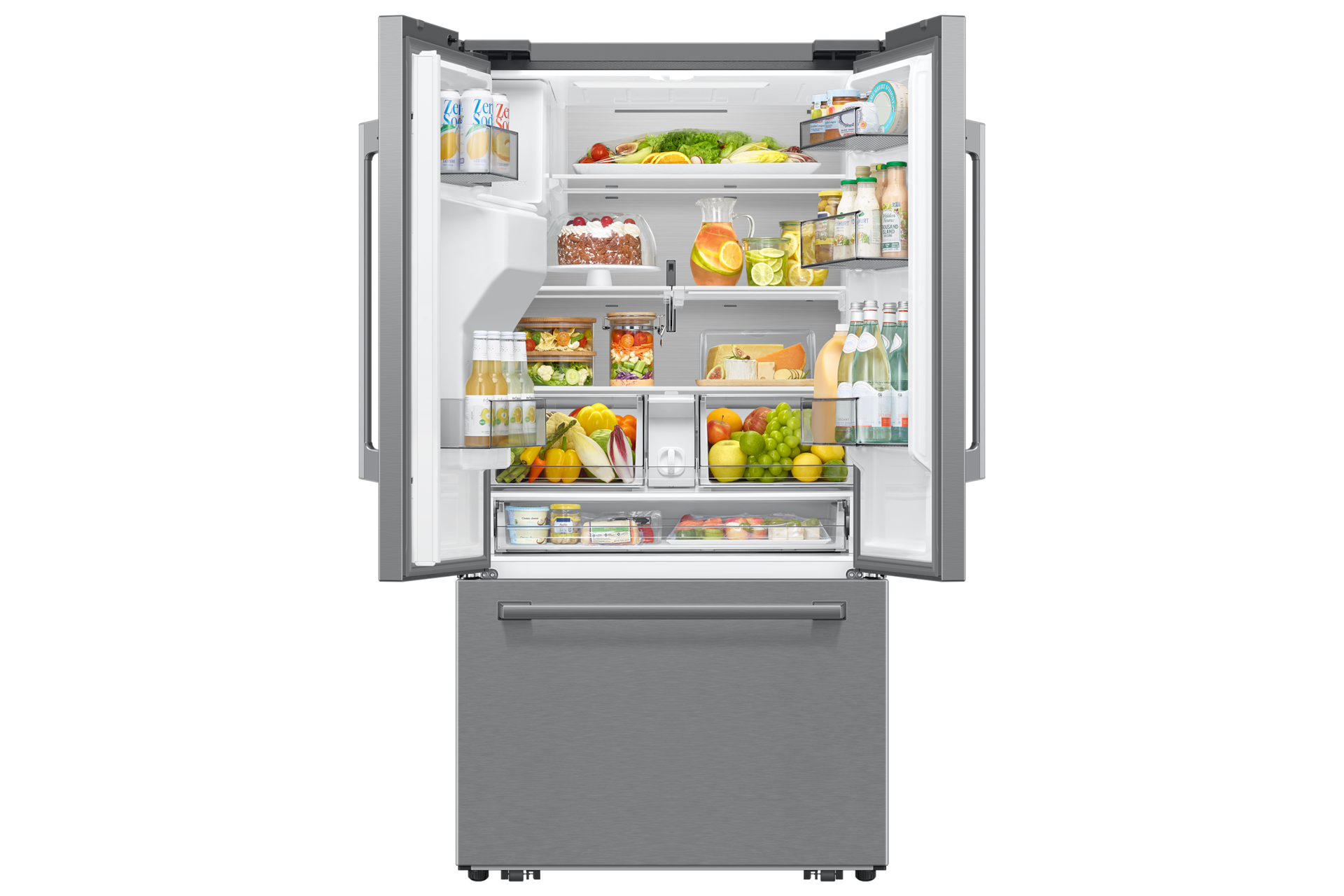 French Door Zero clearance fit with SpaceMax 28.5 cu.ft Front-Open-With-Food Silver 