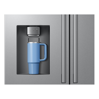 French Door Zero clearance fit with SpaceMax 28.5 cu.ft External-Water-and-ice-Dispenser2 Silver 
