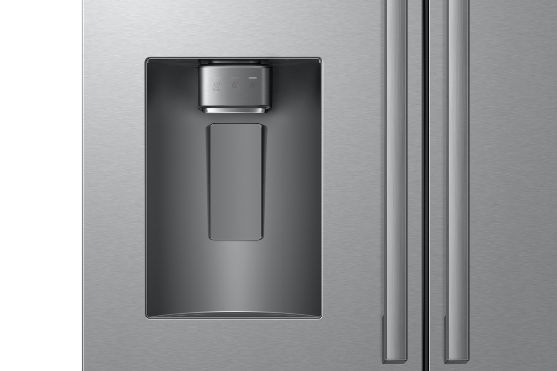 French Door Zero clearance fit with SpaceMax 28.5 cu.ft External-Water-and-ice-Dispenser Silver 