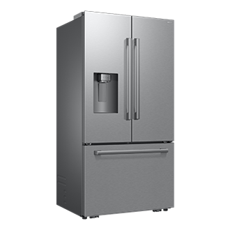 French Door Zero clearance fit with SpaceMax 28.5 cu.ft L-Perspective Silver 