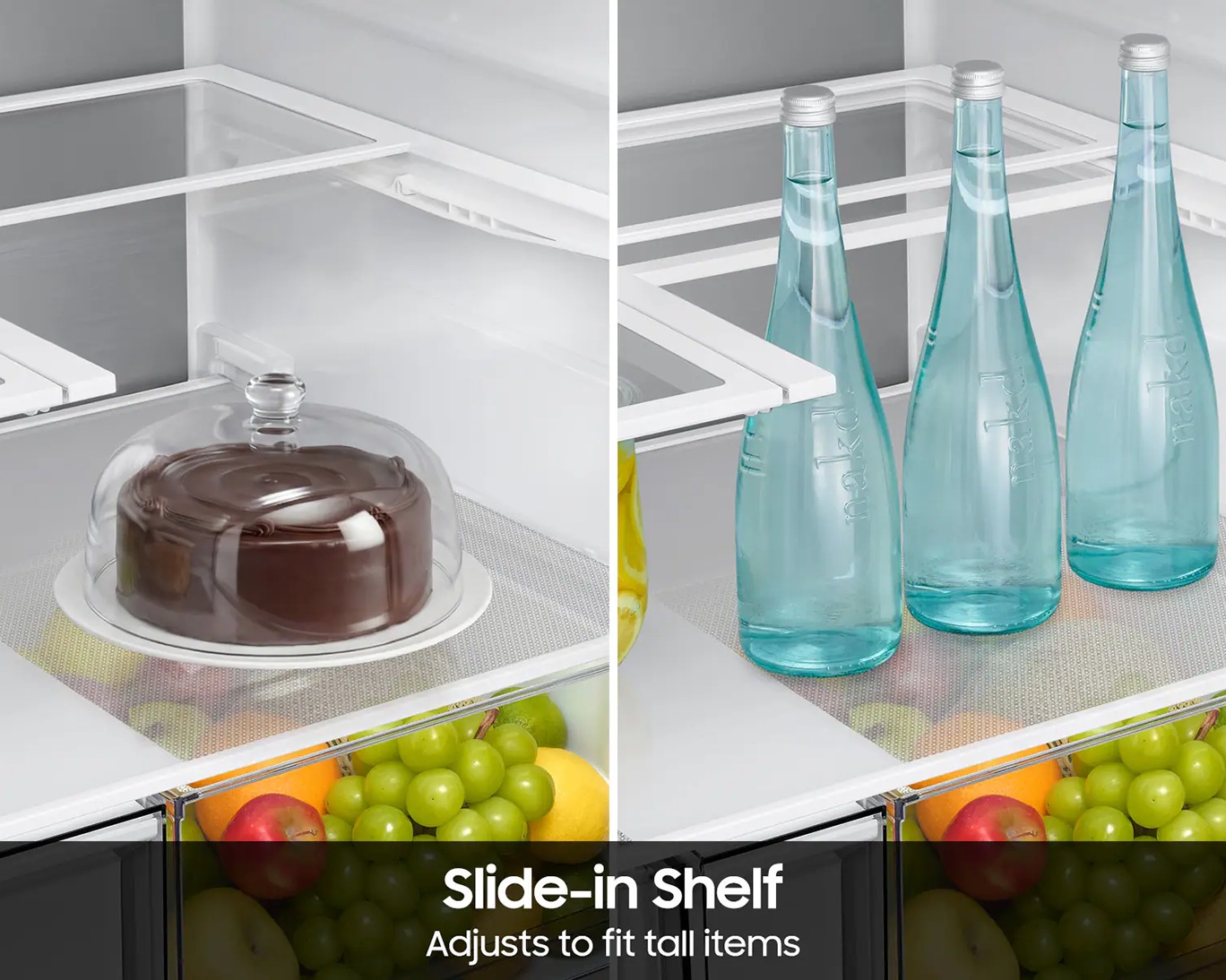 Bespoke AI 3-Door French Door Refrigerator RF70 Sleek Zero Clearance Fit In-Door Tall Dispenser 24 cu.ft. Silver