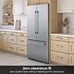 Bespoke AI 3-Door French Door Refrigerator RF70 Sleek Zero Clearance Fit In-Door Tall Dispenser 24 cu.ft. Silver