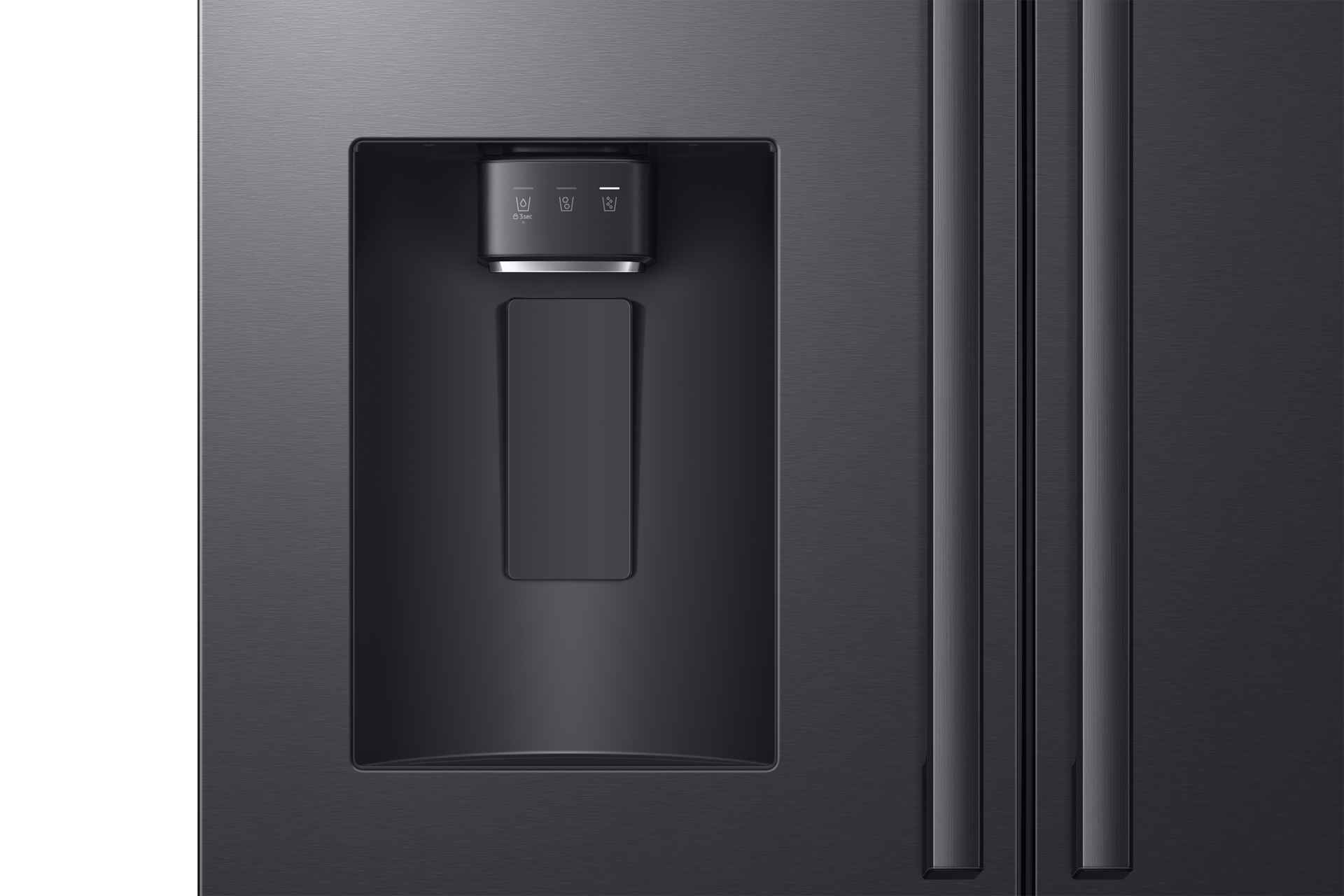 French Door Zero clearance fit with SpaceMax 28.5 cu.ft External-Water-and-ice-Dispenser Black 