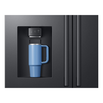 French Door Zero clearance fit with SpaceMax 28.5 cu.ft External-Water-and-ice-Dispenser2 Black 