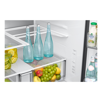 French Door Zero clearance fit with SpaceMax 28.5 cu.ft Slide-in-Shelf-Food Black 