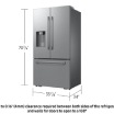 Bespoke AI 3-Door French Door Refrigerator RF70 Glam Zero Clearance Fit External Water & Ice Dispenser 29 cu.ft. Silver