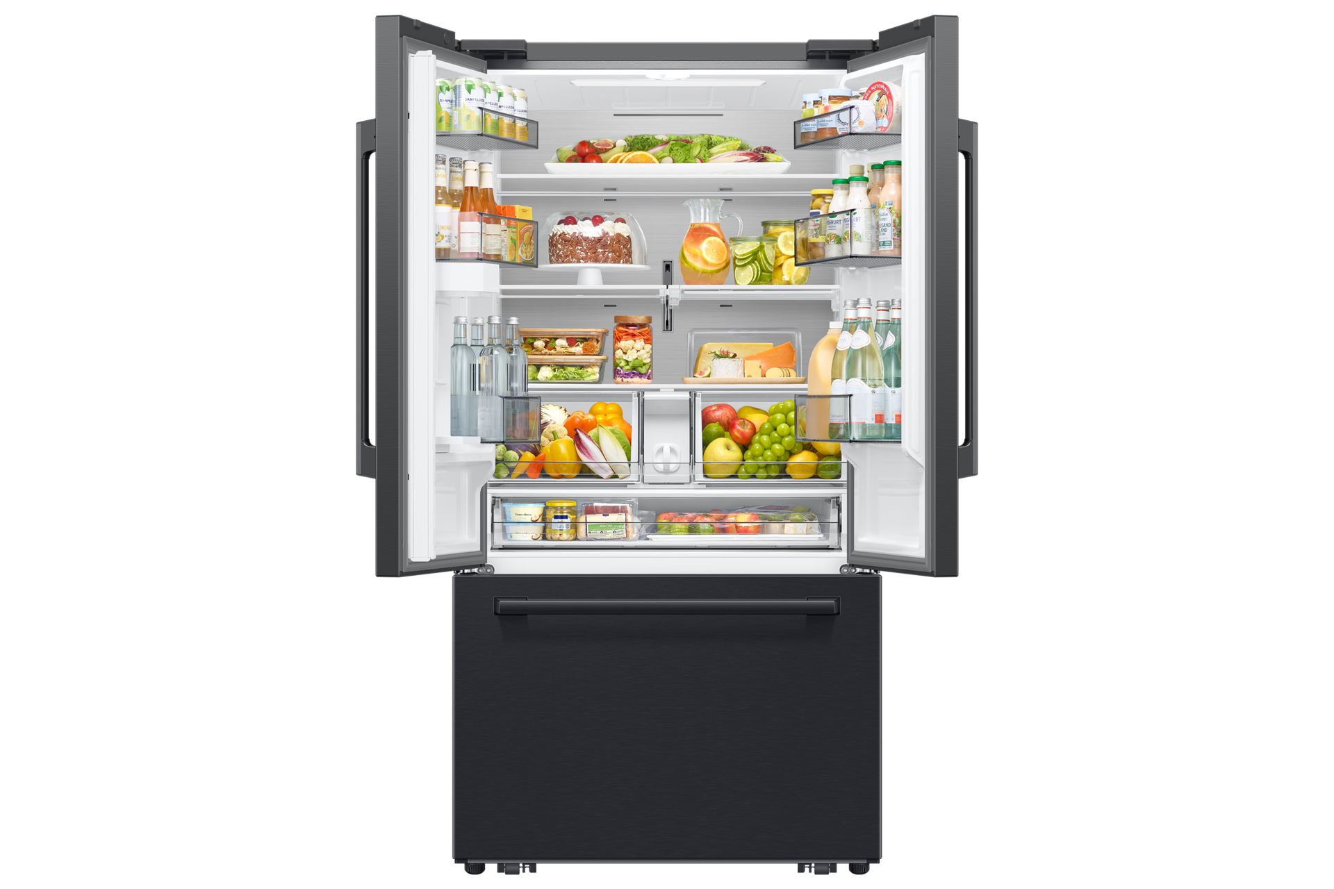 French Door Internal dispenser Zero clearance fit with SpaceMax 28.5 cu.ft Front-Open-With-Food Black 