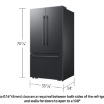 Bespoke AI 3-Door French Door Refrigerator RF70 Sleek Zero Clearance Fit In-Door Tall Dispenser 29 cu.ft. Black