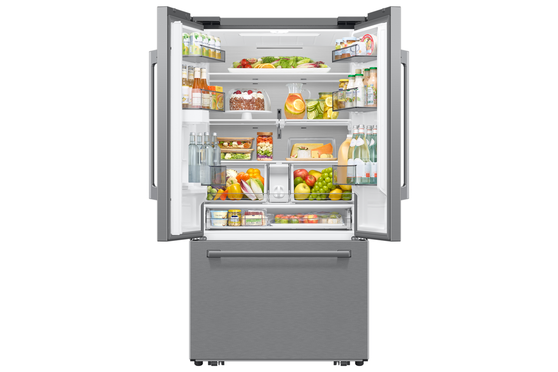 French Door Internal dispenser Zero clearance fit with SpaceMax 28.5 cu.ft Front-Open-With-Food Silver 