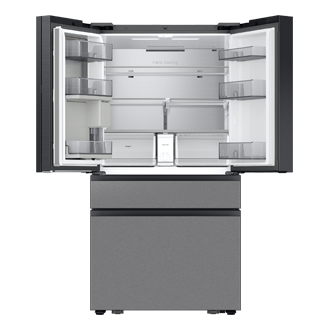Bespoke AI Refrigerator FDR Family Hub™ Front-Open1 Charcoal Glass&Stainless Steel 