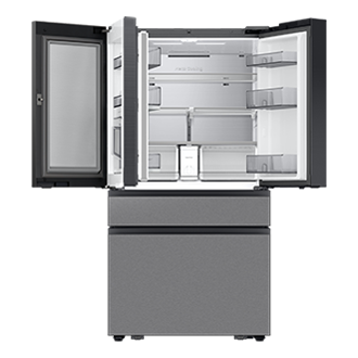 Bespoke AI Refrigerator FDR Family Hub™ Front-Open2 Charcoal Glass&Stainless Steel 