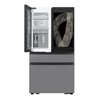 Bespoke AI Refrigerator FDR Family Hub™ Front-Open3 Charcoal Glass&Stainless Steel 