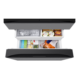Bespoke AI Refrigerator FDR Family Hub™ Freezer-Dynamic-Food Charcoal Glass&Stainless Steel 