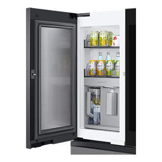 Bespoke AI Refrigerator FDR Family Hub™ FDSR-Door-Open Charcoal Glass&Stainless Steel 