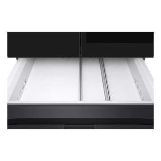 Bespoke AI Refrigerator FDR Family Hub™ Mid-Drawer-Open Charcoal Glass&Stainless Steel 