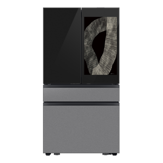 Bespoke AI Refrigerator FDR Family Hub™ Front Charcoal Glass&Stainless Steel 