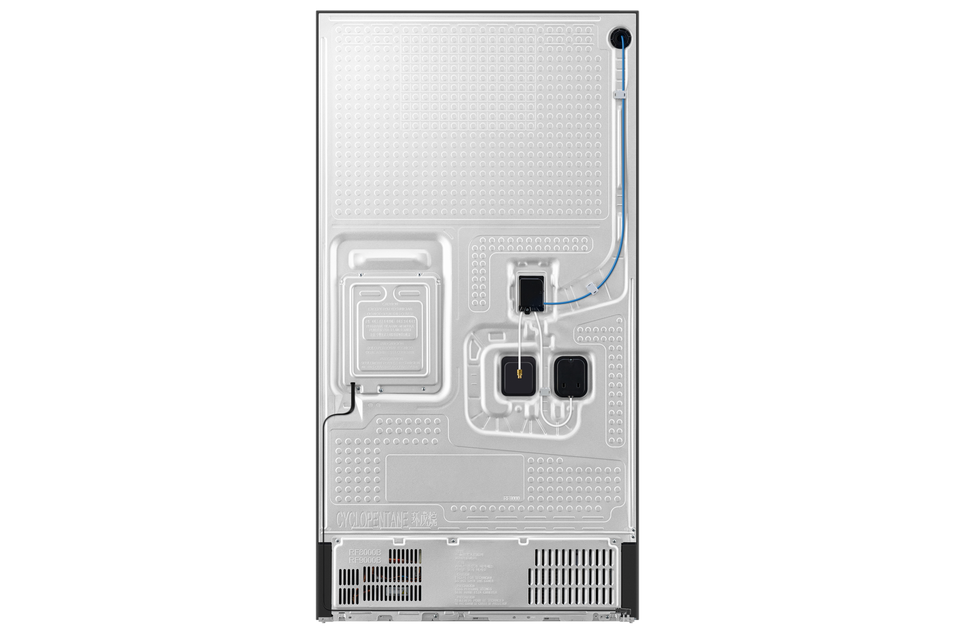 Bespoke AI Refrigerator FDR Family Hub™ Back Charcoal Glass&Stainless Steel 